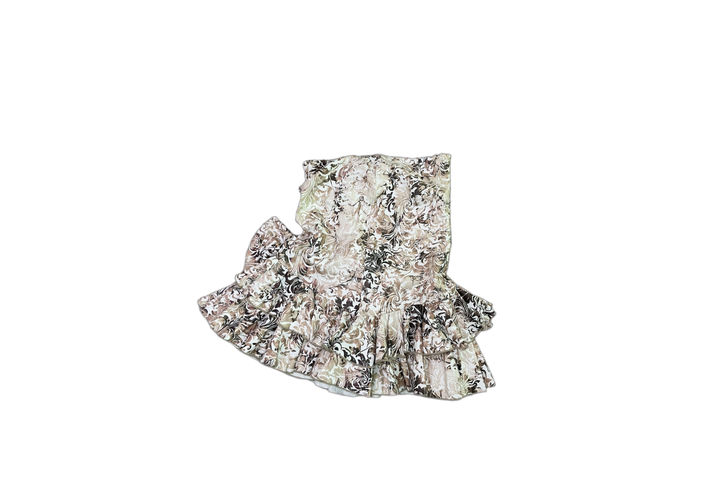 Baroque Print Low Waisted Mermaid Skirt