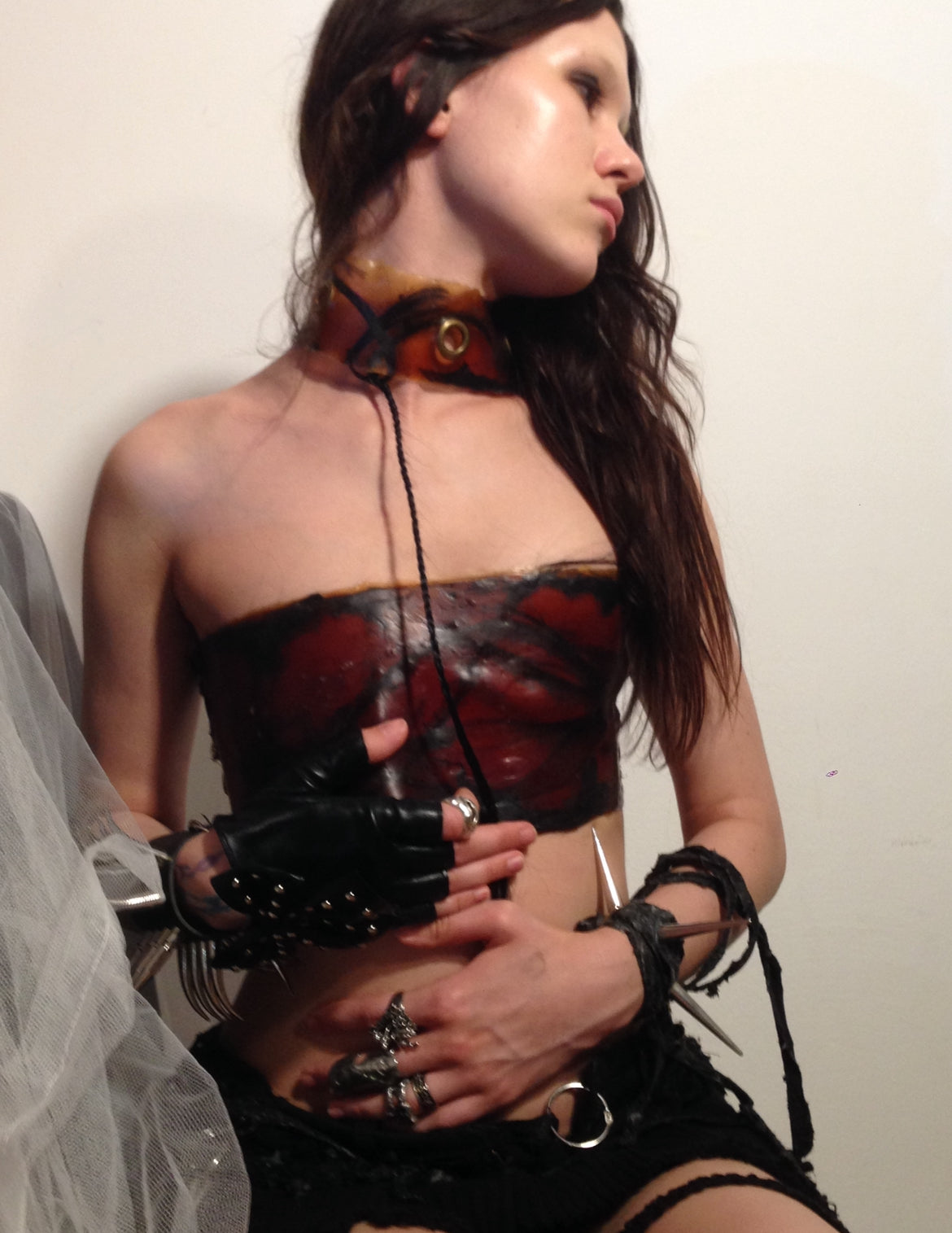 Latex necklace with braid