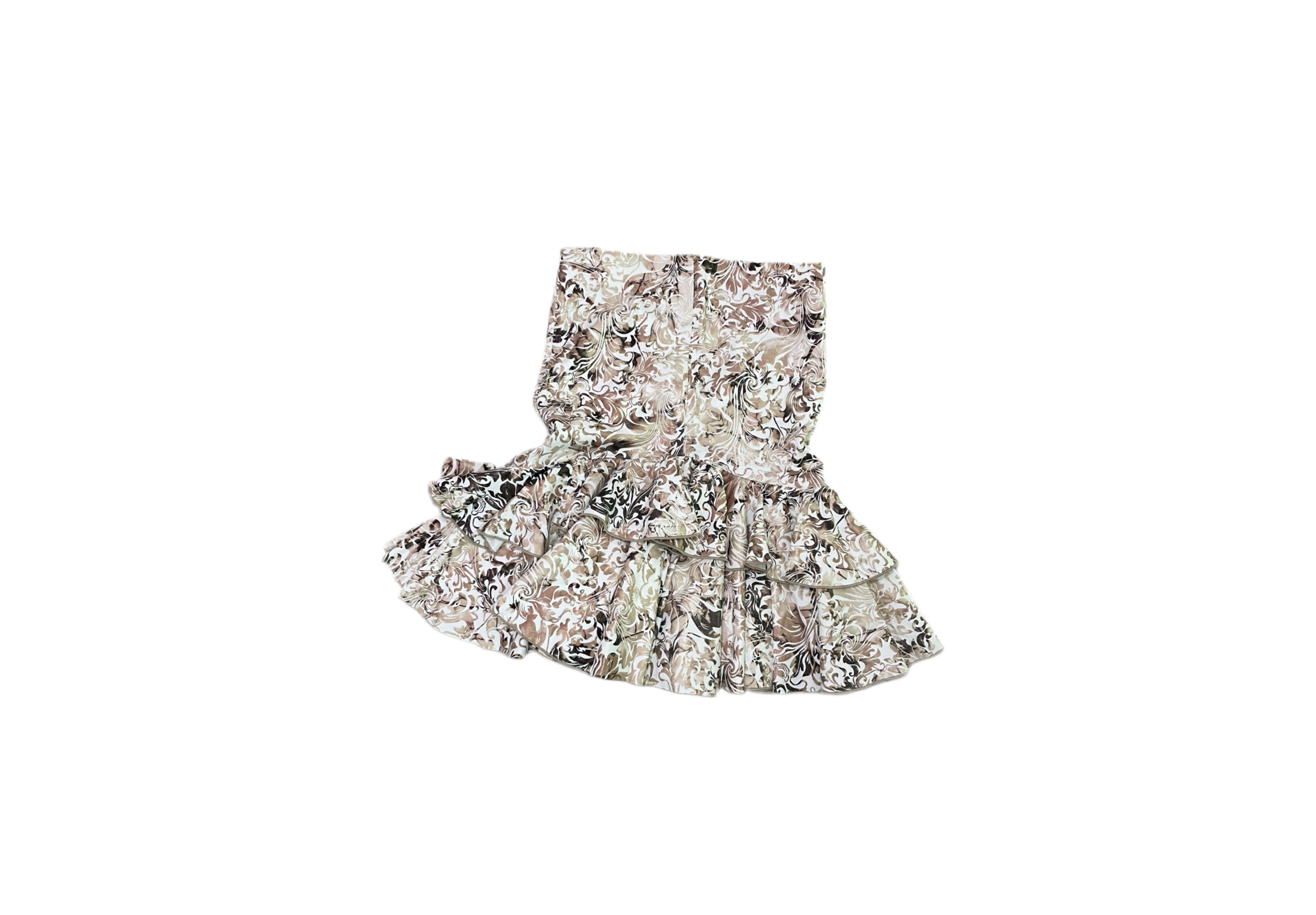 Baroque Print Low Waisted Mermaid Skirt