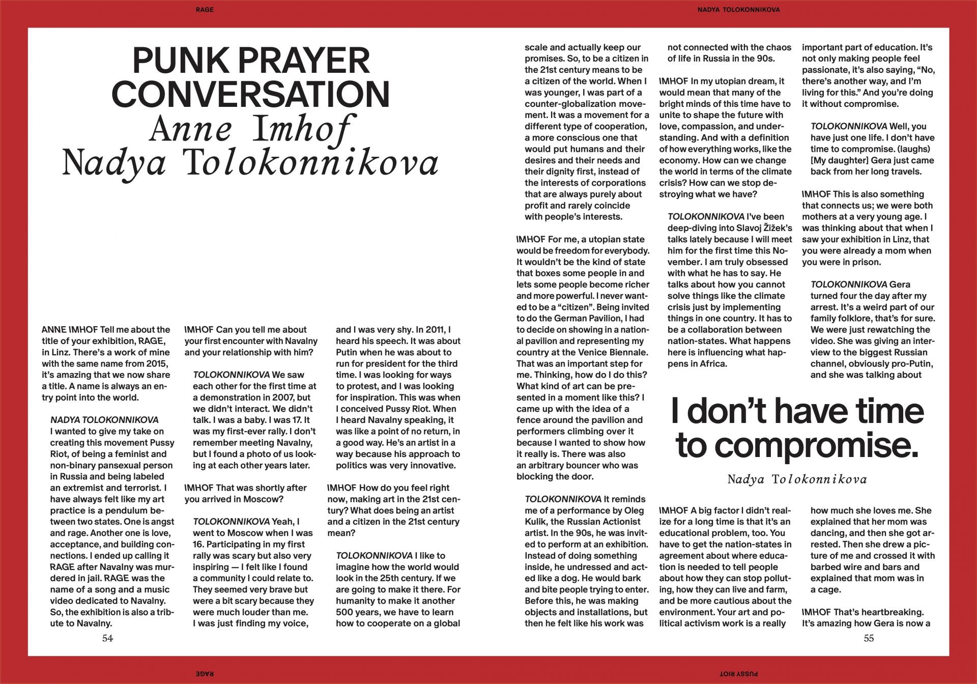 RAGE - NADYA TOLOKONNIKOVA / PUSSY RIOT